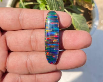 Best Quality Gilson Aurora Opal Gemstone Fire Opal Black Opal Cabochon Aurora Opal Doublet Loose Gemstone Cabochon Calibrated For Jewelry