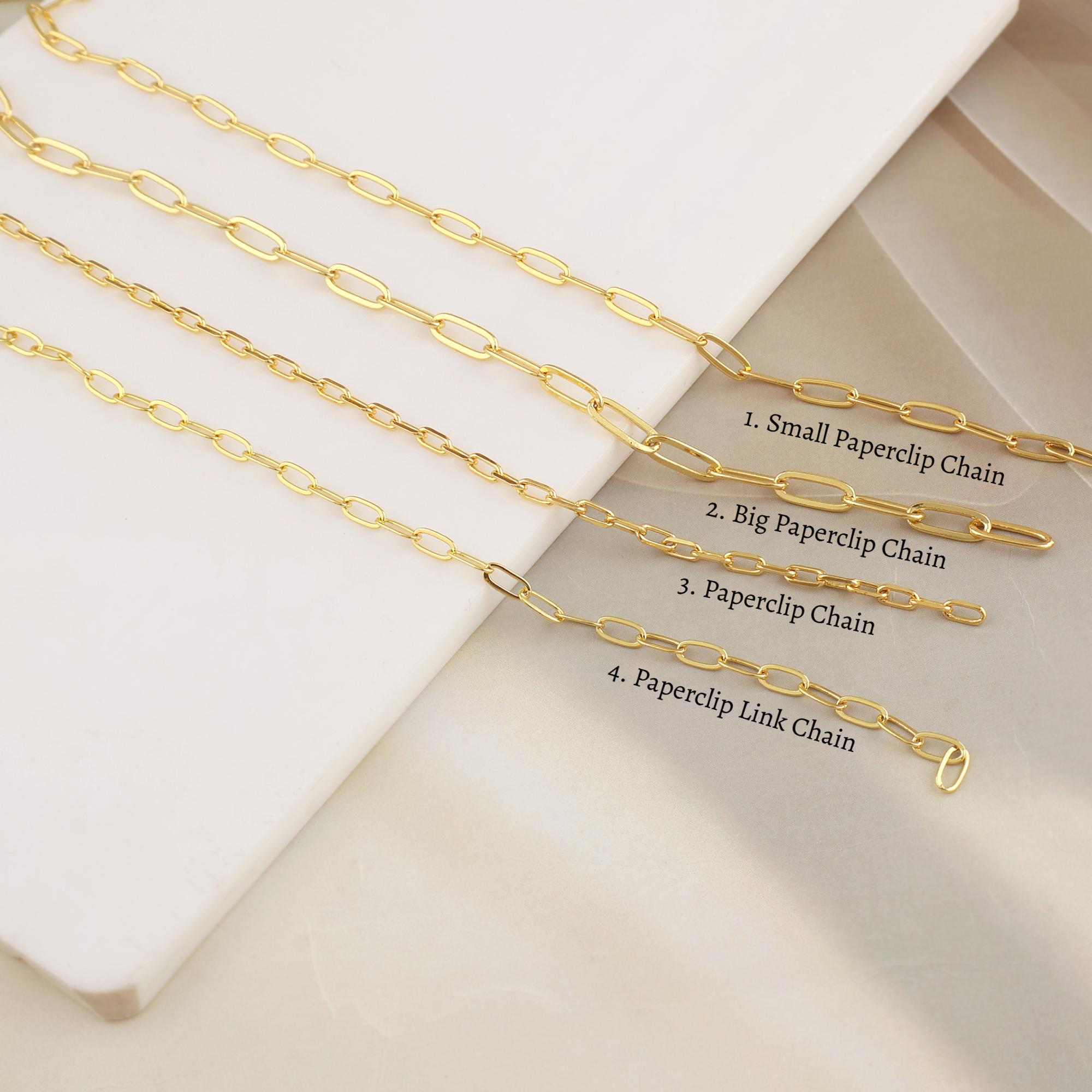18k Gold Plated Paperclip Chain, Brass Oval Link for Unfinished By Inch