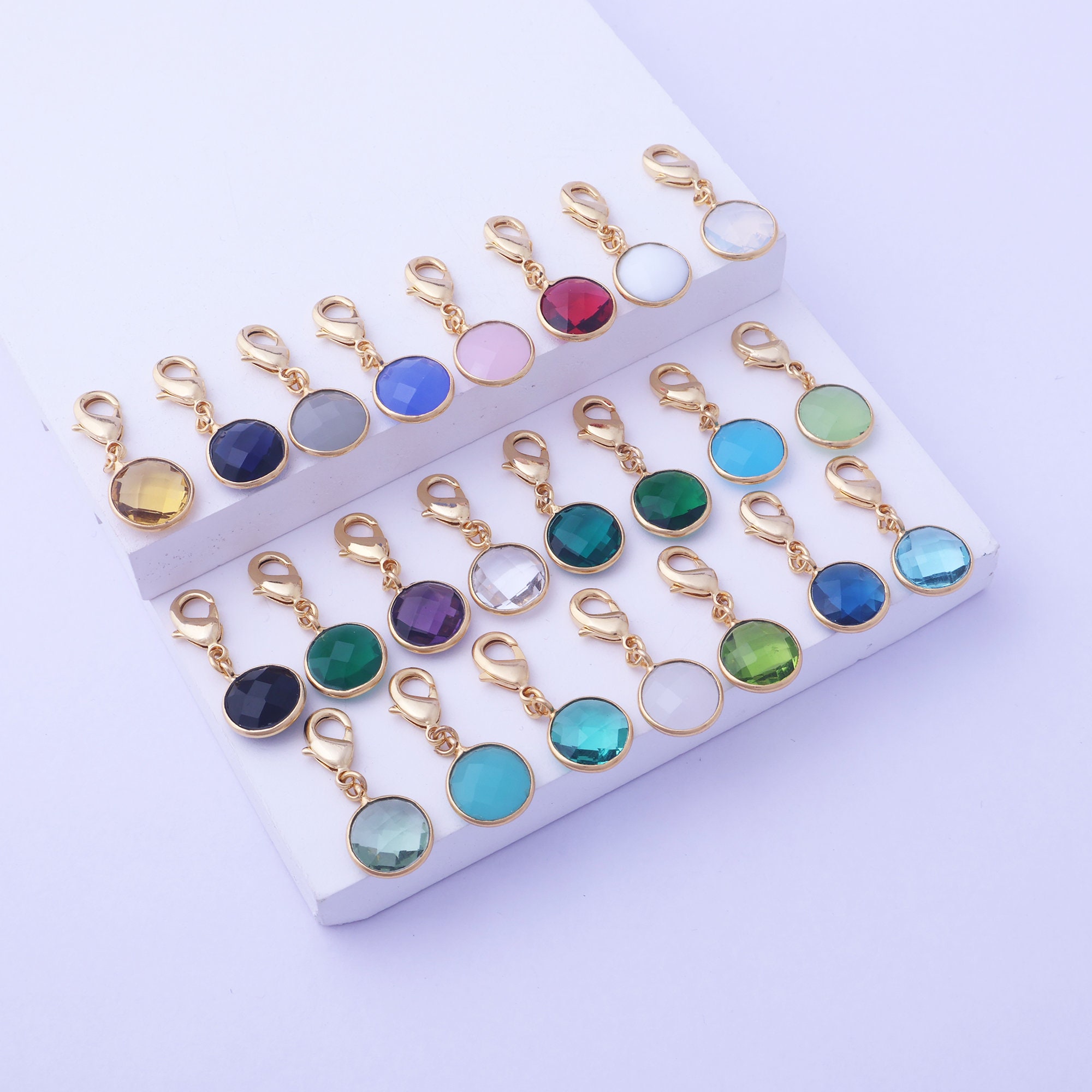 Gold Plated Chalcedony Keychain Charm