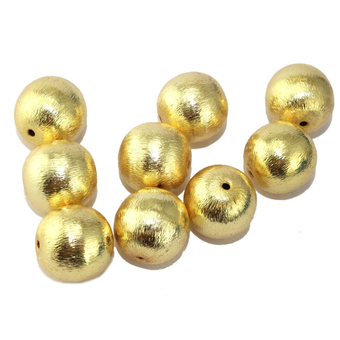 16mm Round Gold Plated Matte Finish Beads Round Ball Beads Etsy