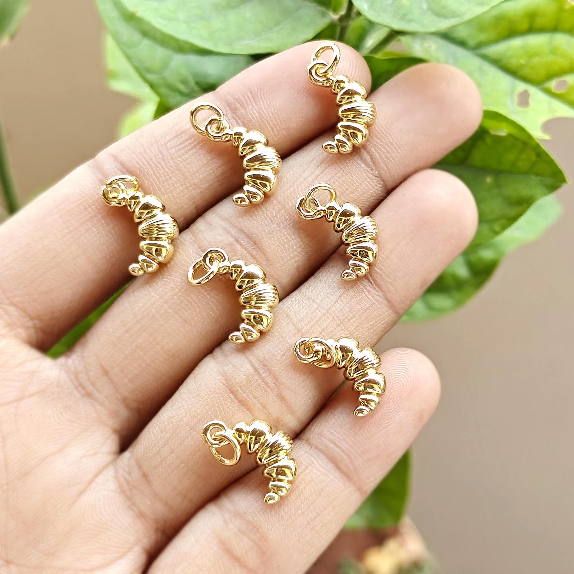 18k Gold Filled Croissant Pendant Charm