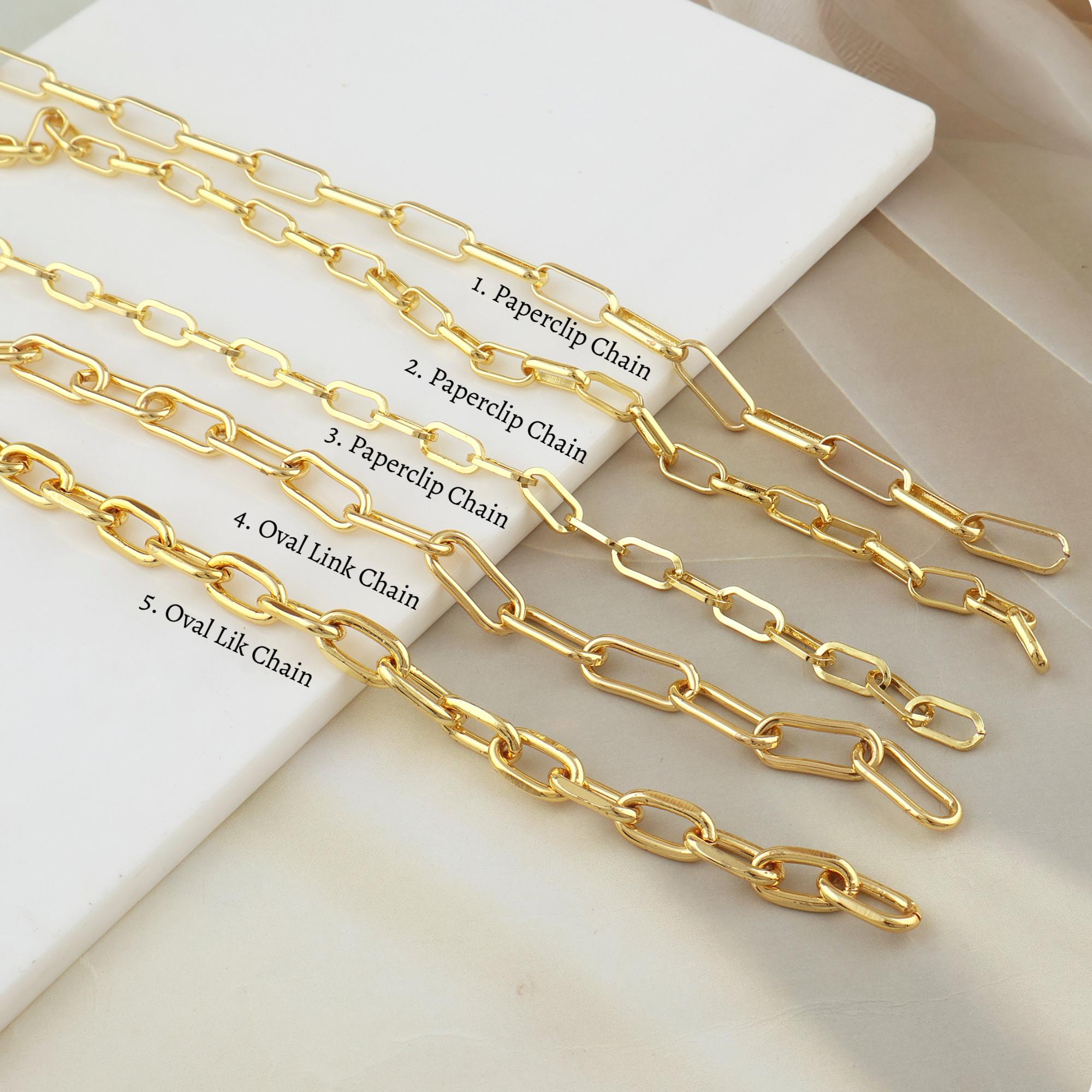 18k Gold Plated Paperclip Chain –, Bulk Brass Oval Link