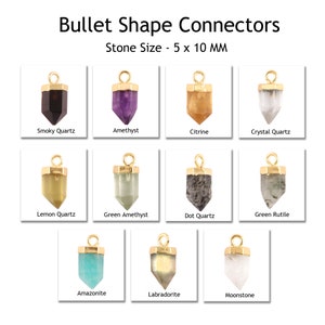 Natural Gemstone Pencil Point Pendant Charms - 5x10 MM Tiny Point Pencil Connector For Earring Necklace Making – Wholesale Jewelry Selling