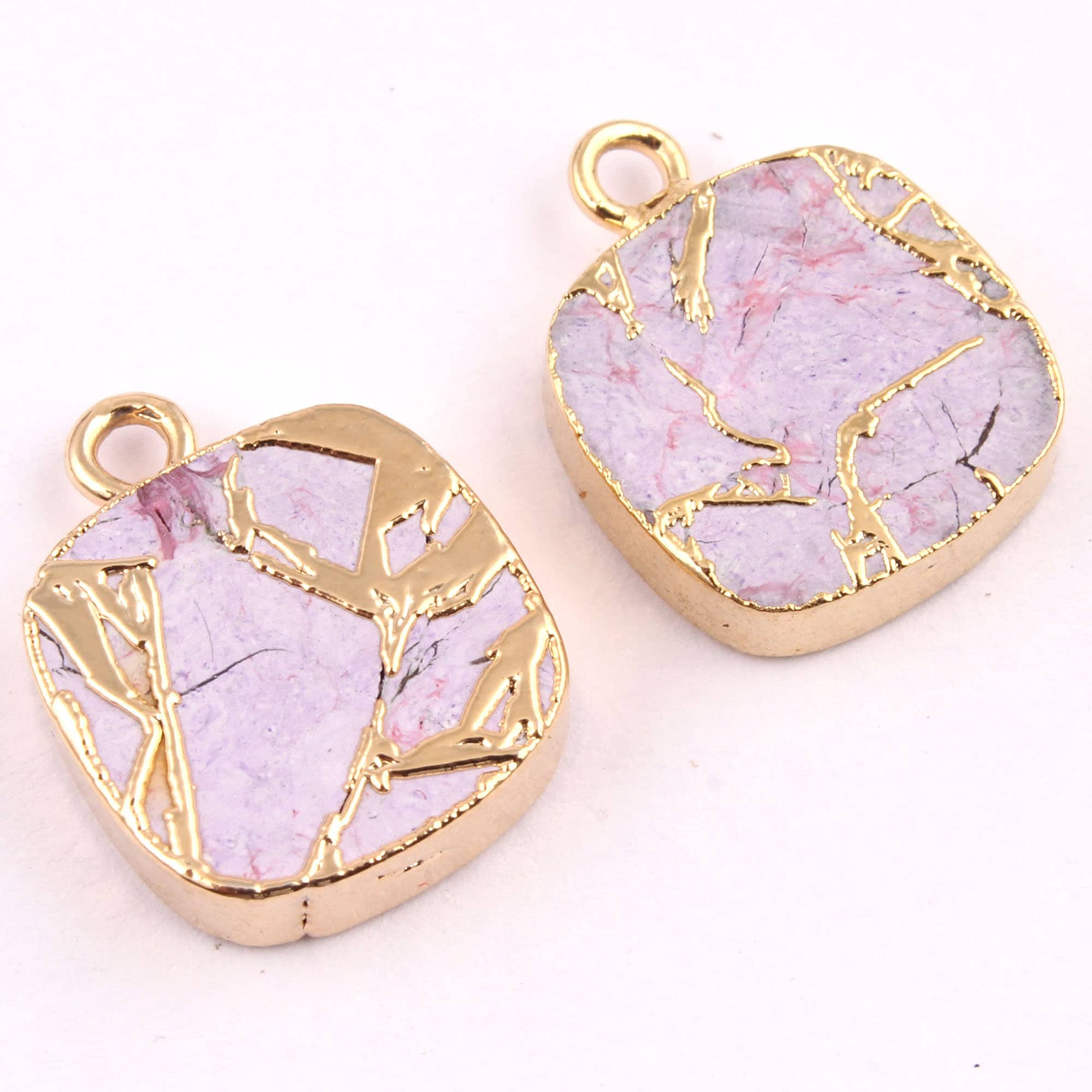 Purple Copper Turquoise Earring Connectors