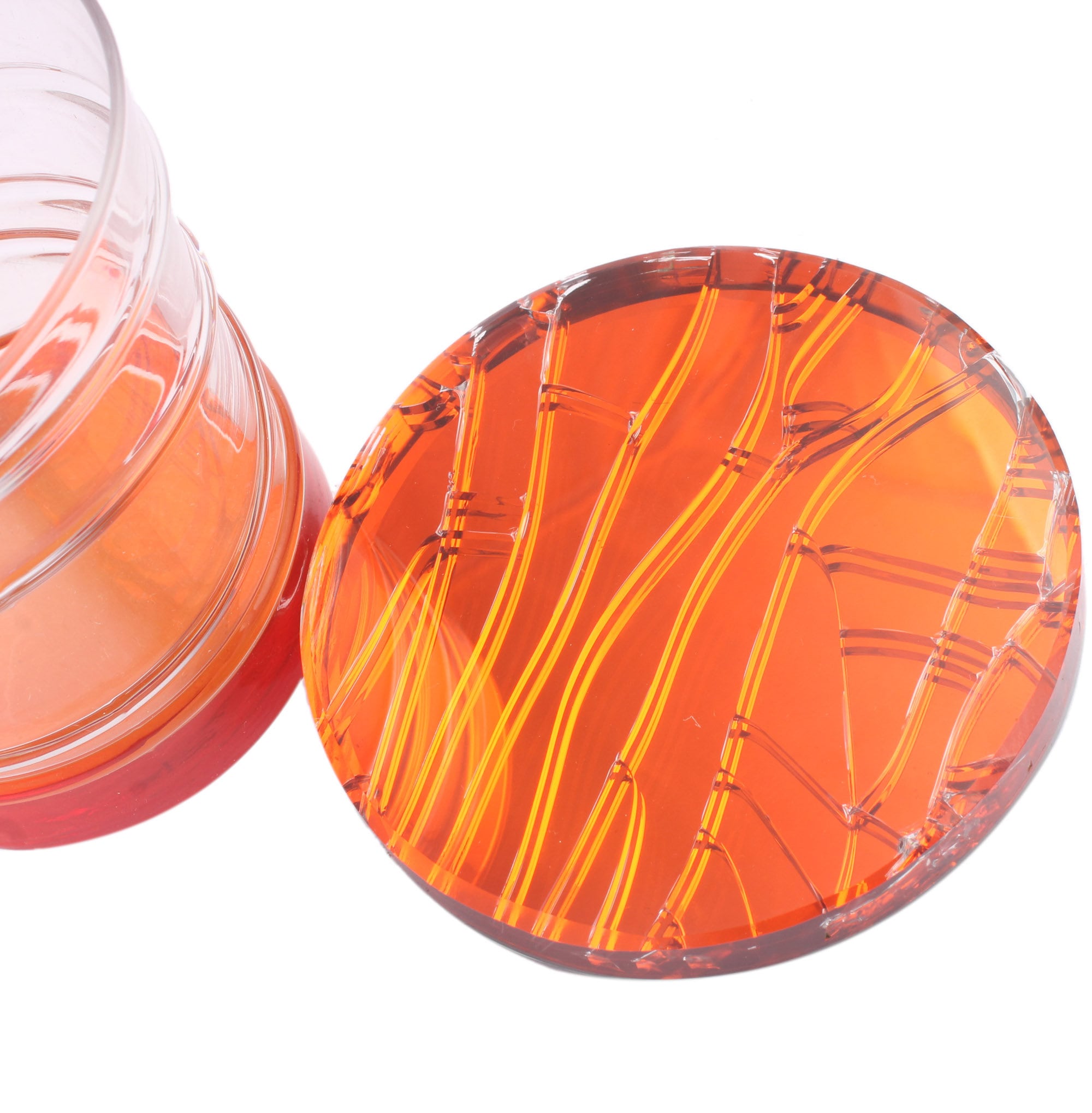 Creaked Glass Coaster Red Glass Coaster Round Disc Coaster Etsy