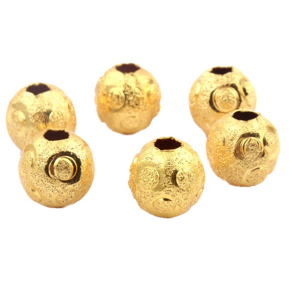 7mm Designer Gold Round Ball Beads Round Ball Brass Beads Solid