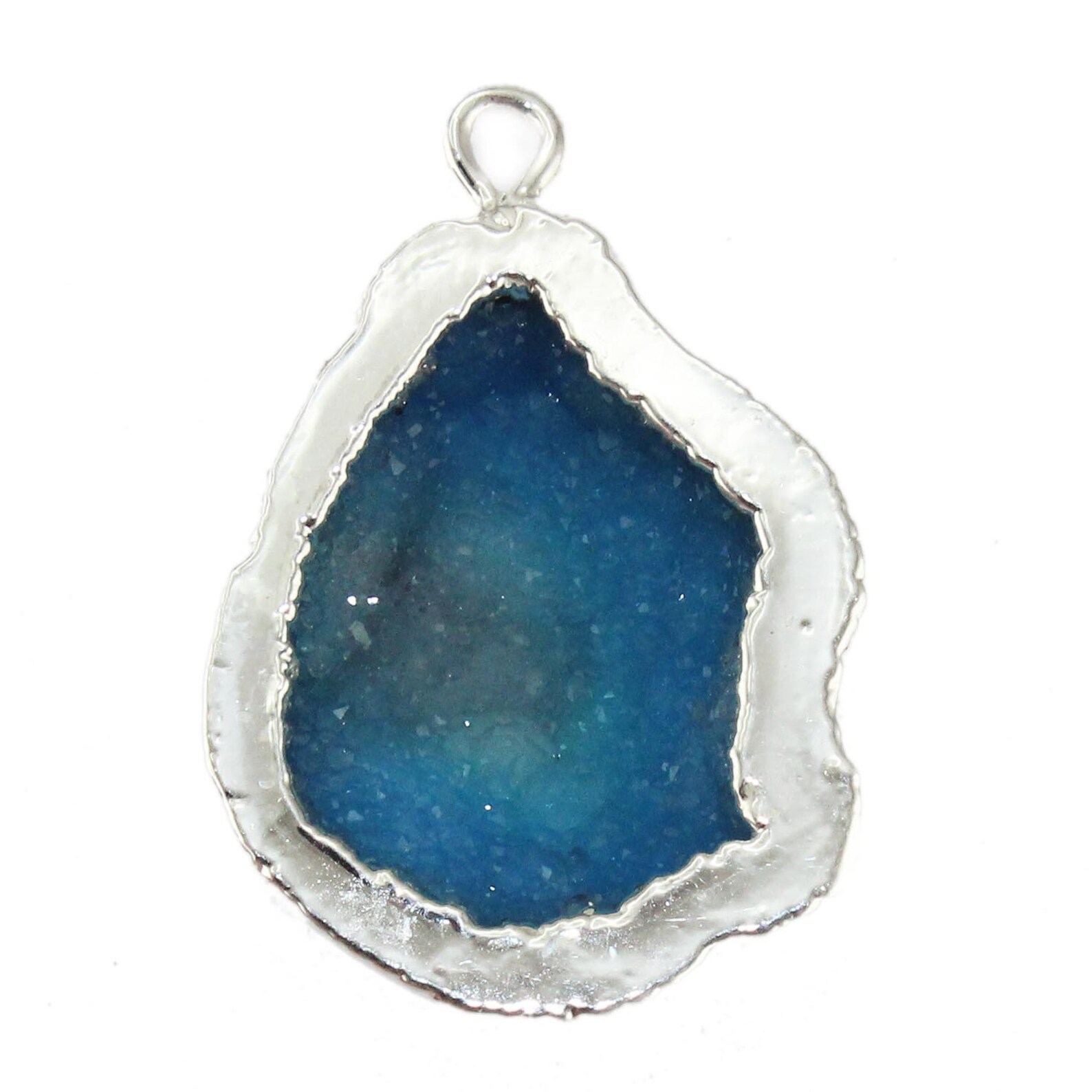 Single Bail Geodes Connectors Natural Geode Druzy Silver Etsy