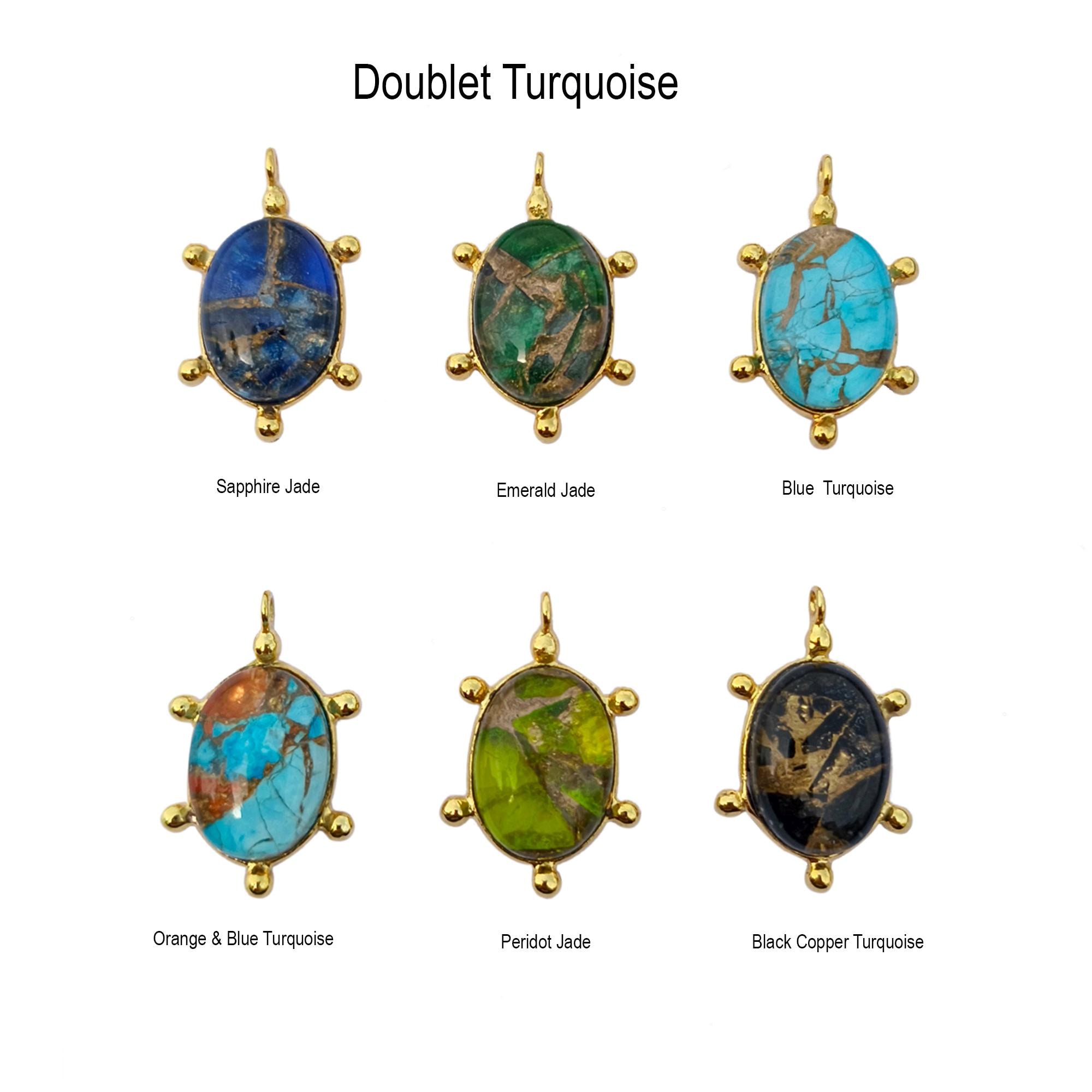 Doublet Copper Turquoise Pendant