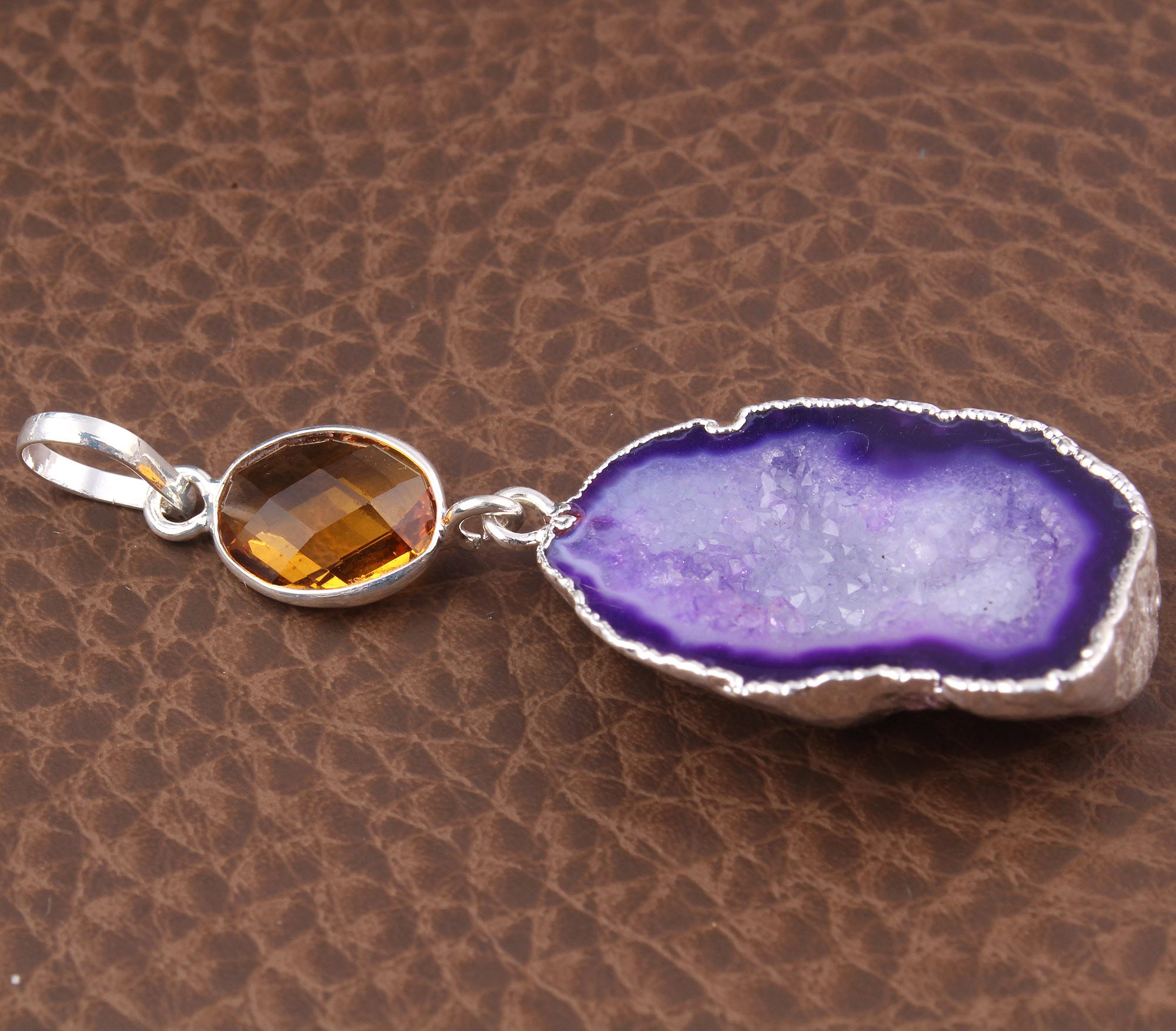 Window Druzy Brown Geode Slice Genuine Geode Druzy With - Etsy