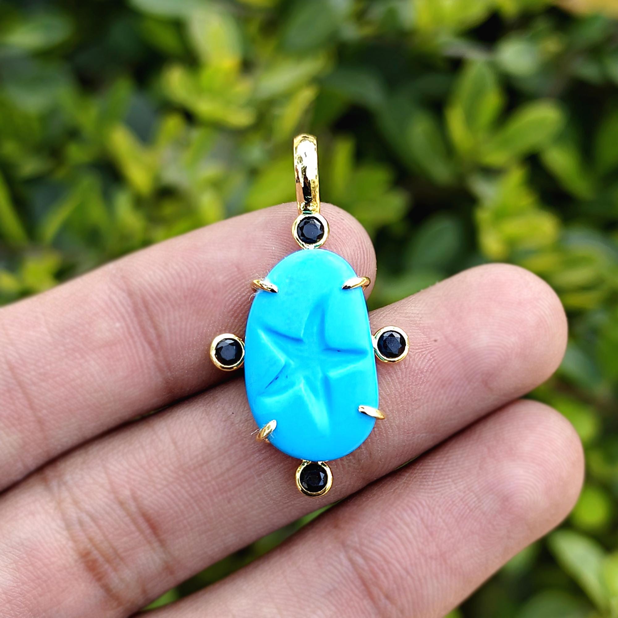 Turquoise Star Pendant Necklace Charm