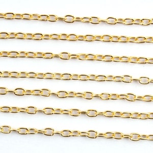 10 Feet Cable Chain, 2.5x3.5mm Cable Chain, Necklace Making Chain, Gold Plated Chain, DIY Oval Chain, Link Chain For Making Jewelry Supplies