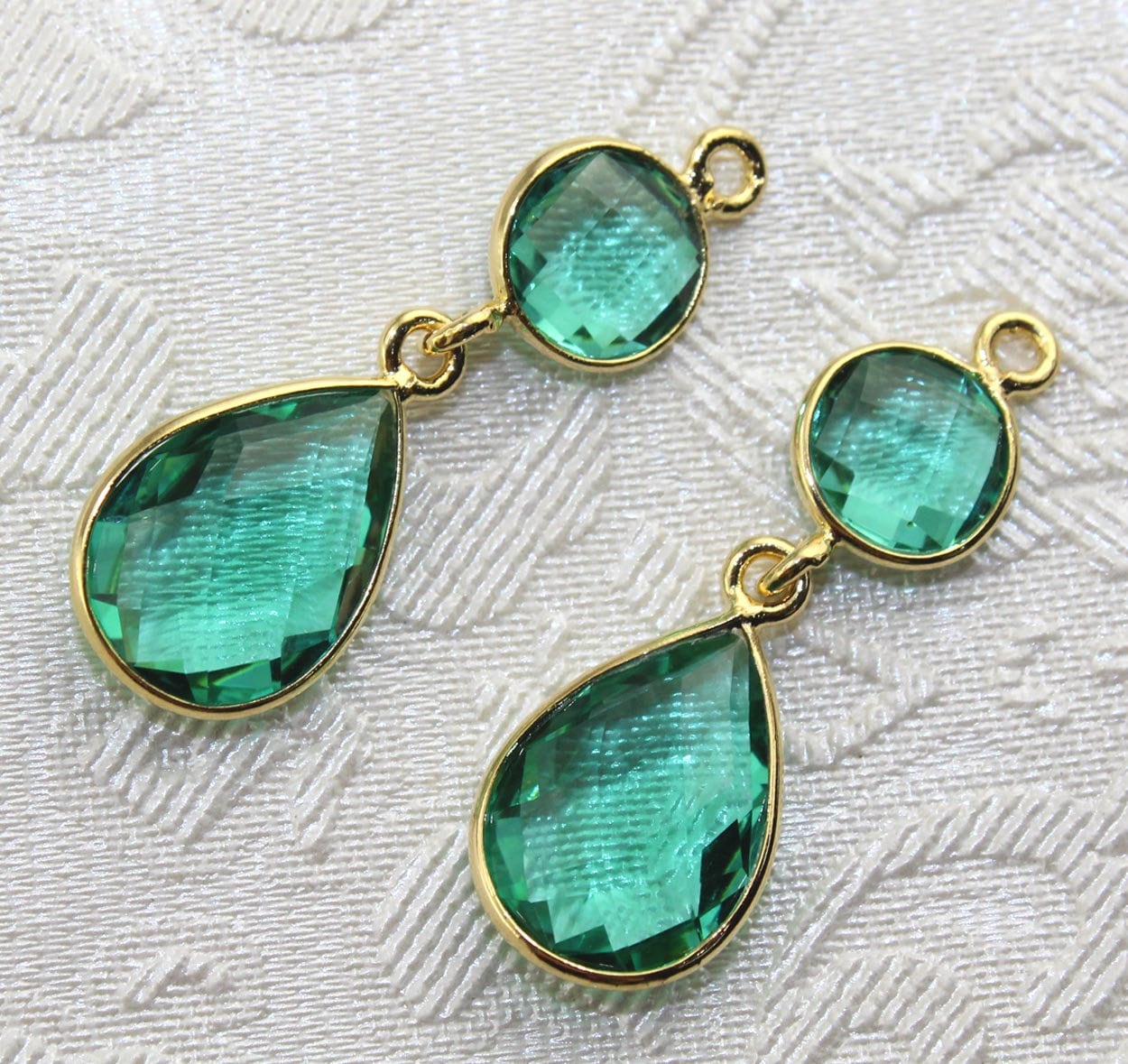 Opalite Chalcedony Quartz Gemstone Earring, 24k Gold Plated Bezel Pair Earrings