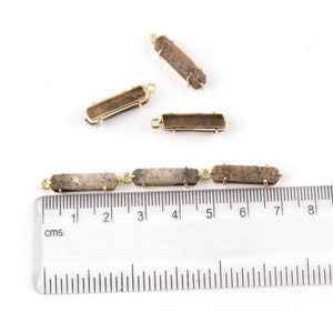 Natural Sugar Druzy Gold Plated Connectors, Mix Color Sugar Druzy Pendants, DIY Prong Setting Pendants, 5x20mm Bar Shape Drusy Pendant