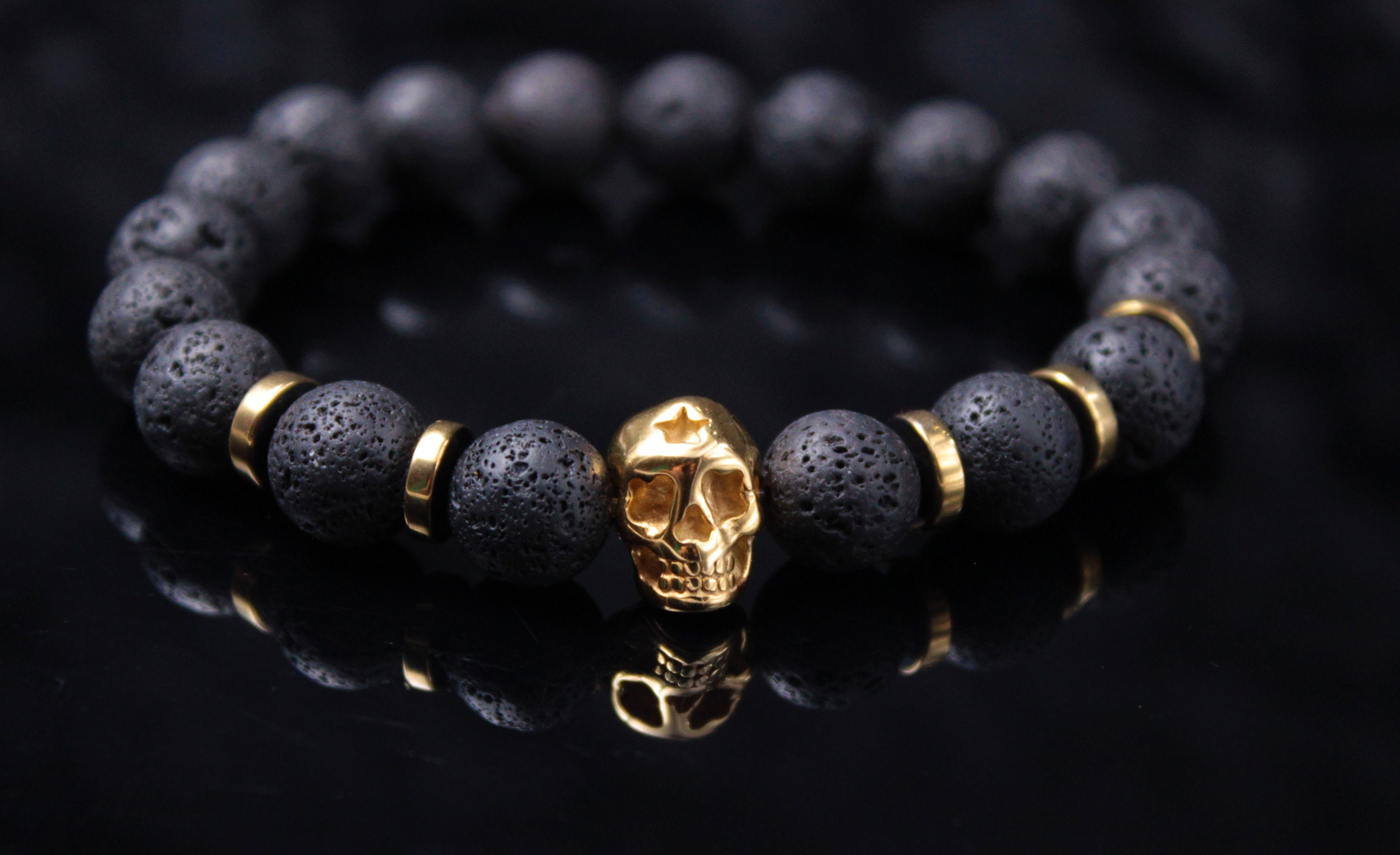 【関税送料込】 Skull & pearl brass bracelet☆☆ Pearl Skull Bracelet - Etsy