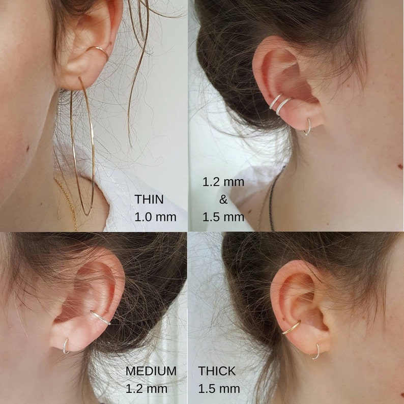 Silver Skinny Ear Cuff Dainty No Piercing Silver Ear Cuff Minimalist Sterling Silver Ear Cuff By Linda Tucker image 4