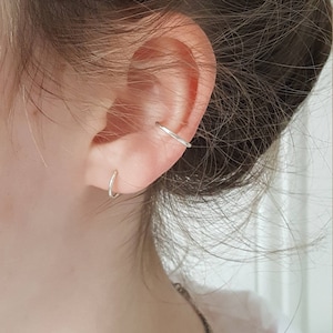 Silver Ear Cuff - Delicate Adjustable No Piercing Sterling Silver Ear Cuff