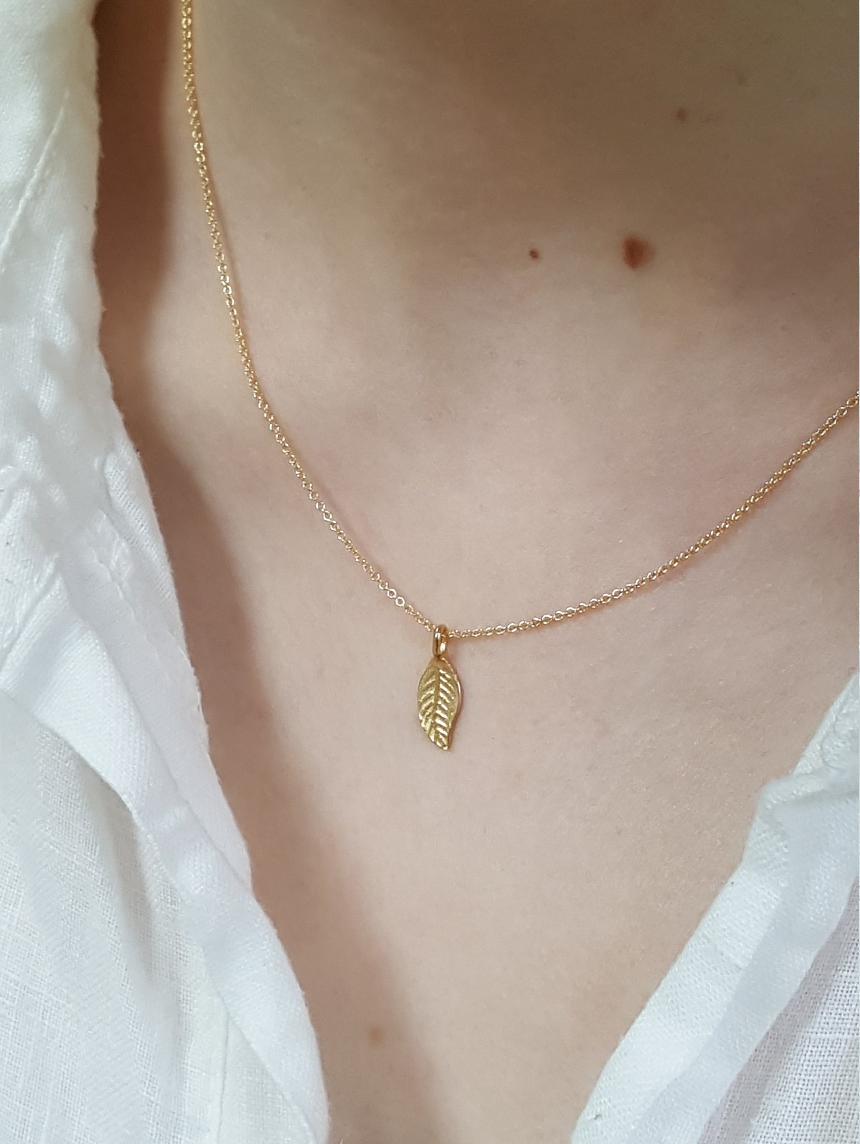 Raw Gemstone Jewellery Birch Leaf Necklace - Small | Jarrolds, Norwich