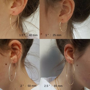 Gold Hoop Earrings Small Thin Hammered Minimalist Gold Hoops by Linda Tucker image 4