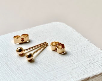 Small Solid Gold Ball Studs