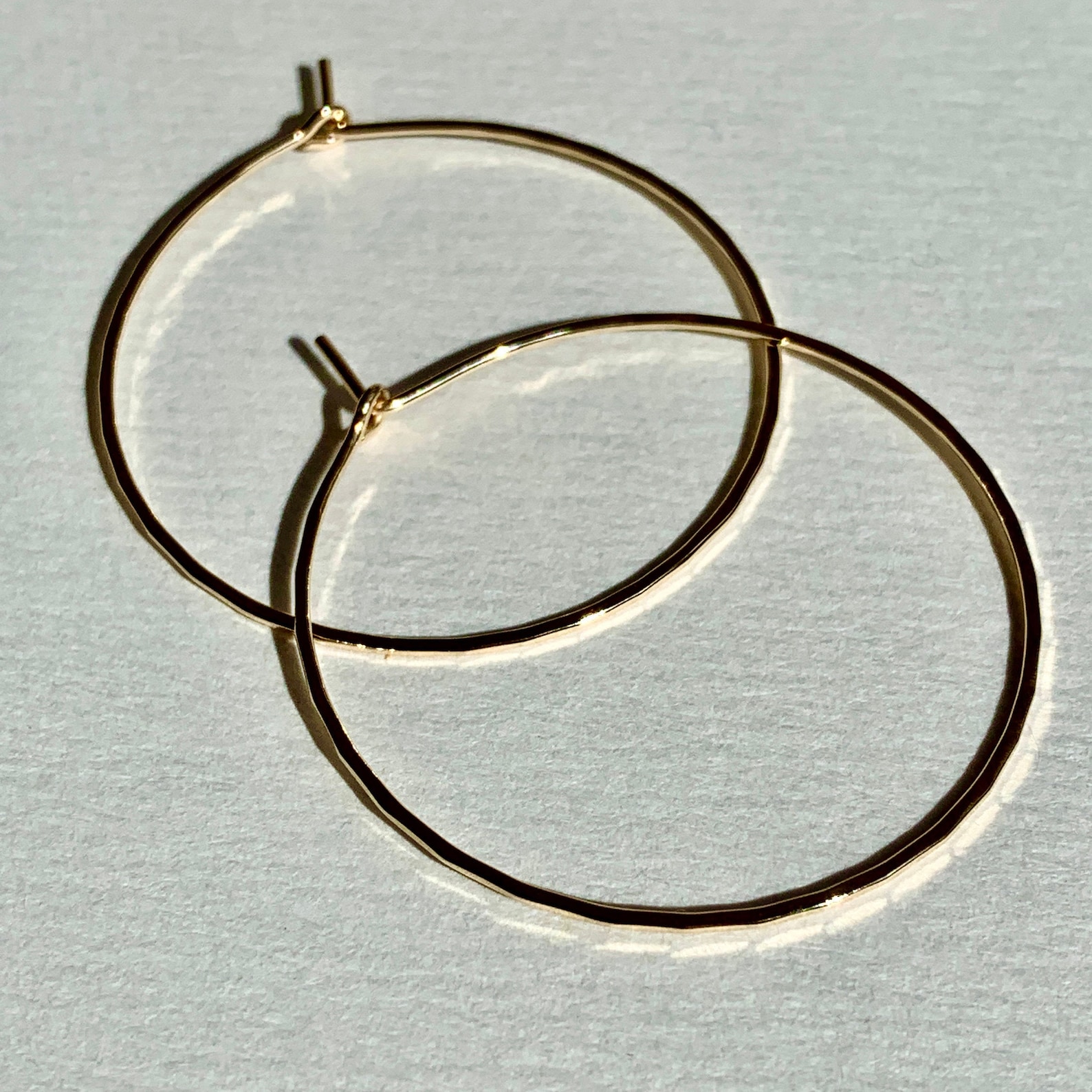 Large Gold Hoop Earrings Big Hammered 2 Inch Gold Filled Etsy UK