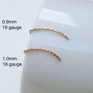 Gold Ear Climber Dainty Hammered Ear Crawler image 3