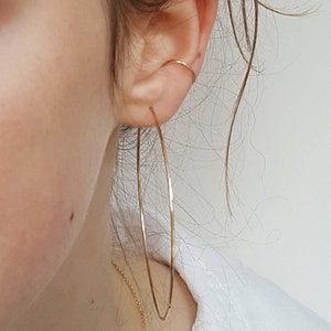 Dünne Gold Ohrmanschette - Zierlich verstellbar Keine Piercing Gold Ohrmanschette - Minimalistische dünne Gold Ohrmanschette
