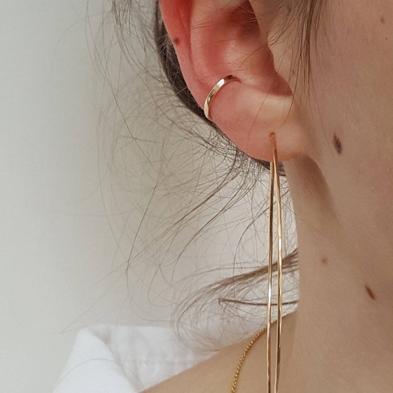Gold Ear Cuff Hammered Delicate No Piercing Gold or Silver Ear Cuff - Etsy