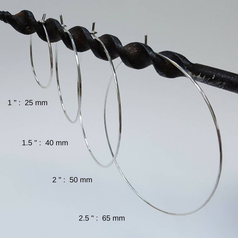 Large Gold Hoop Earrings Thin Hammered Gold Hoops Etsy