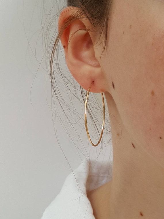 Trendy Layers Fashion Hoop Earrings - Gold 2 inch - HandPicked
