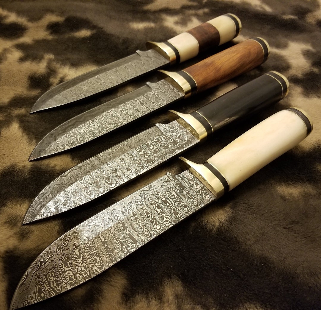 Artisan Damascus Steel Knife Sharpener with Rosewood Grip main image 1
