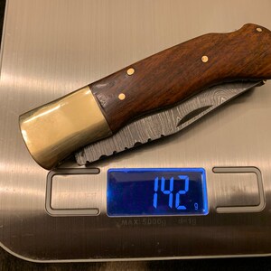 Damascus Folding pocket knife-Groomsmen Gift Survival Knife image 9