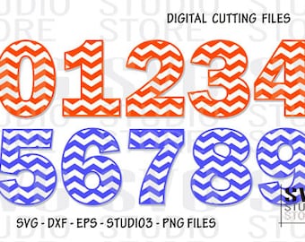 Svg, dxf,eps,png, digital cutting files - 1005- Chevron numbers - Digital Cutting File - Vector File - Cut Files for Silhouette