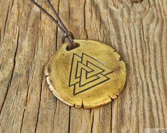 Valknut Viking Pendant, Norse Pagan Necklace, Scandinavian Jewelry