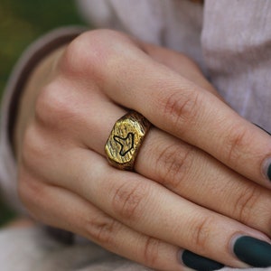 Viking Ring with Thor Hammer, Viking Jewelry, Pagan Jewelry, LARP, SCA, Nordic, Norse Ring, Signet Ring, Protection Power Ring, Viking Lover