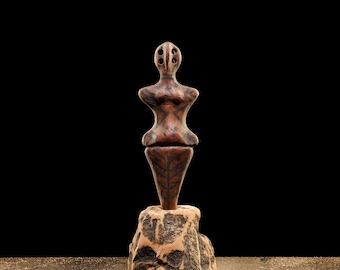 Trypillian Goddess Statuette, Fertility Symbol Sculpture, Handmade Ceramic