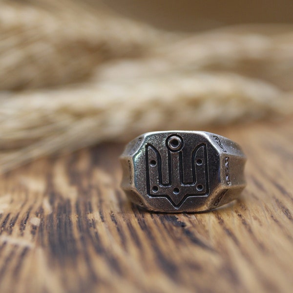 Medieval style Ukrainian Ring, Kyivan Rus', Warrior, Medieval Emblem, Coat Of Arms, Heraldry, Ancient Style, Reenactment, Middle Ages, LARP