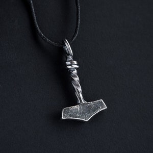 Silver 925 Thor&#39;s Hammer Pendant, Mjollnir, Mjolnir, Silver Jewelry, Viking Jewelry, Norse Jewelry, Scandinavian Jewelry, Medieval, SCA LARP