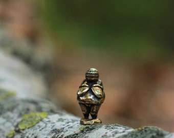 Bronze Venus of Willendorf Sculpture, Paleolithic Fertility Art