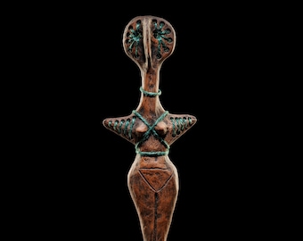 Handmade Trypillian Goddess Statuette, Eneolithic Fertility Symbol