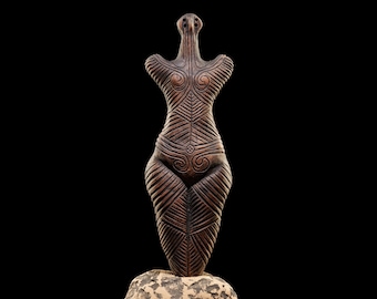 Handmade Trypillian Goddess Statuette, Prehistoric Fertility Symbol