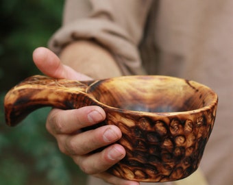 Hand Carved Bowl, Wooden Bowl, Wood Bowl, Wooden Cup, Wooden Vessel, Dish, Norse, Viking Kitchen, LARP, SCA, Reenactment, Vegvisir