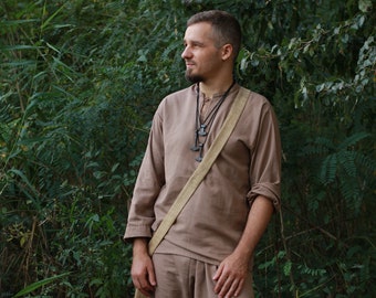 Linen Shirt & Pants Set, Rustic Medieval Reenactment Costume