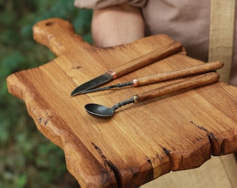 Big Solid Oak Chopping Board, Handcarved Wooden Board, Cutting Kitchen Board, Rustic Bread Board, Rustic Wooden Chopping Board, Viking Board