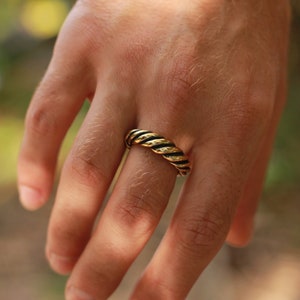 Replica of the Viking solid twisted ring, gift for fans of reenactment, nordic jewelry design, Asatru, Viking design and living history