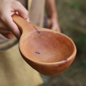 Hand Carved ladle, Wooden Bowl, Wood Bowl, Wooden Cup, Wooden Vessel, Dish, Norse, Viking Kitchen, LARP, SCA, Reenactment, Vegvisir, Rustic