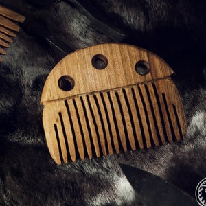 Hand Carved Wooden Comb, Medieval Viking Norse Style