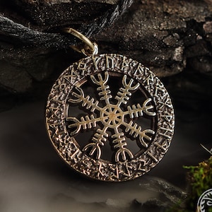Galdrastafir, Helm Of Awe Viking pendant Viking Necklace, Viking Jewelry, Pagan Pendant, Protection Pendant,