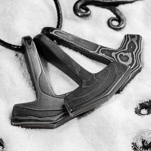 Thor's Hammer Forged Pendant, Mjollnir, Mjolnir, Thor Jewelry, Viking Jewelry, Norse Jewelry, Damascus, Damascus Pendant, SCA, LARP