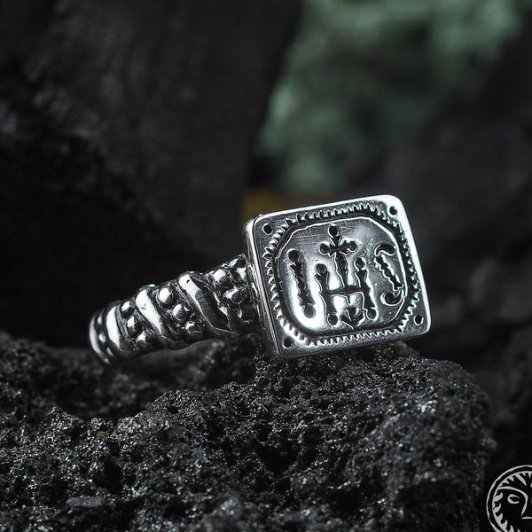 Christian Ring, IHS, Jesuits, Jesus Ring, Jesus Band, Christian Jewelry, Catholic Band, Medieval, Middle Ages, Reenactment, Iesus Christus