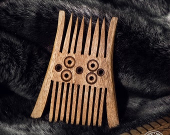 Hand Carved Wooden Comb, Medieval Viking Norse Style